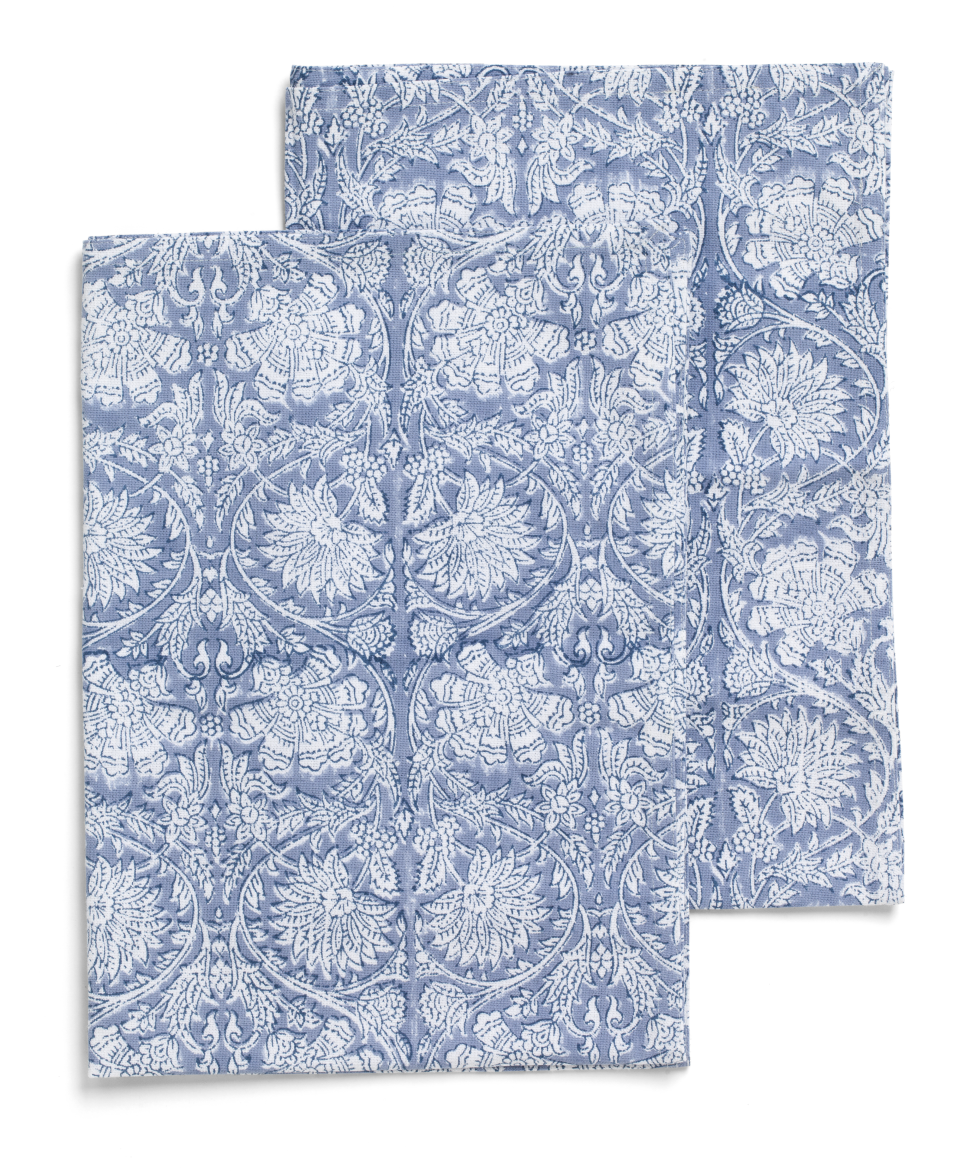 Kitchen towels with Paradise pattern in Cornflower