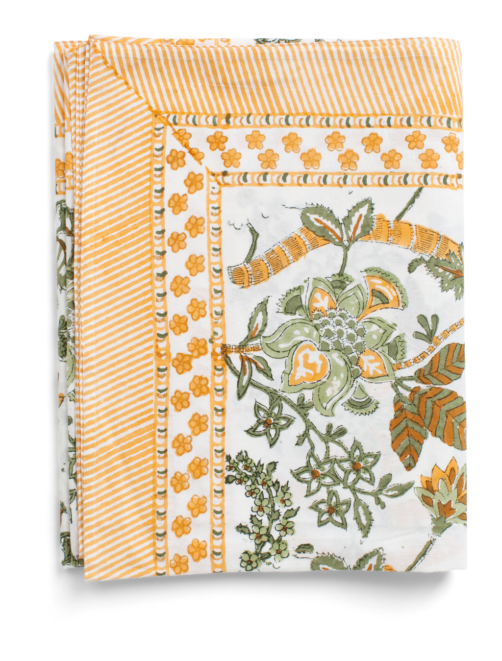 Tablecloth with Floral print in Ochre