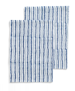 Kitchen towels with Electric Stripe print in Navy Blue