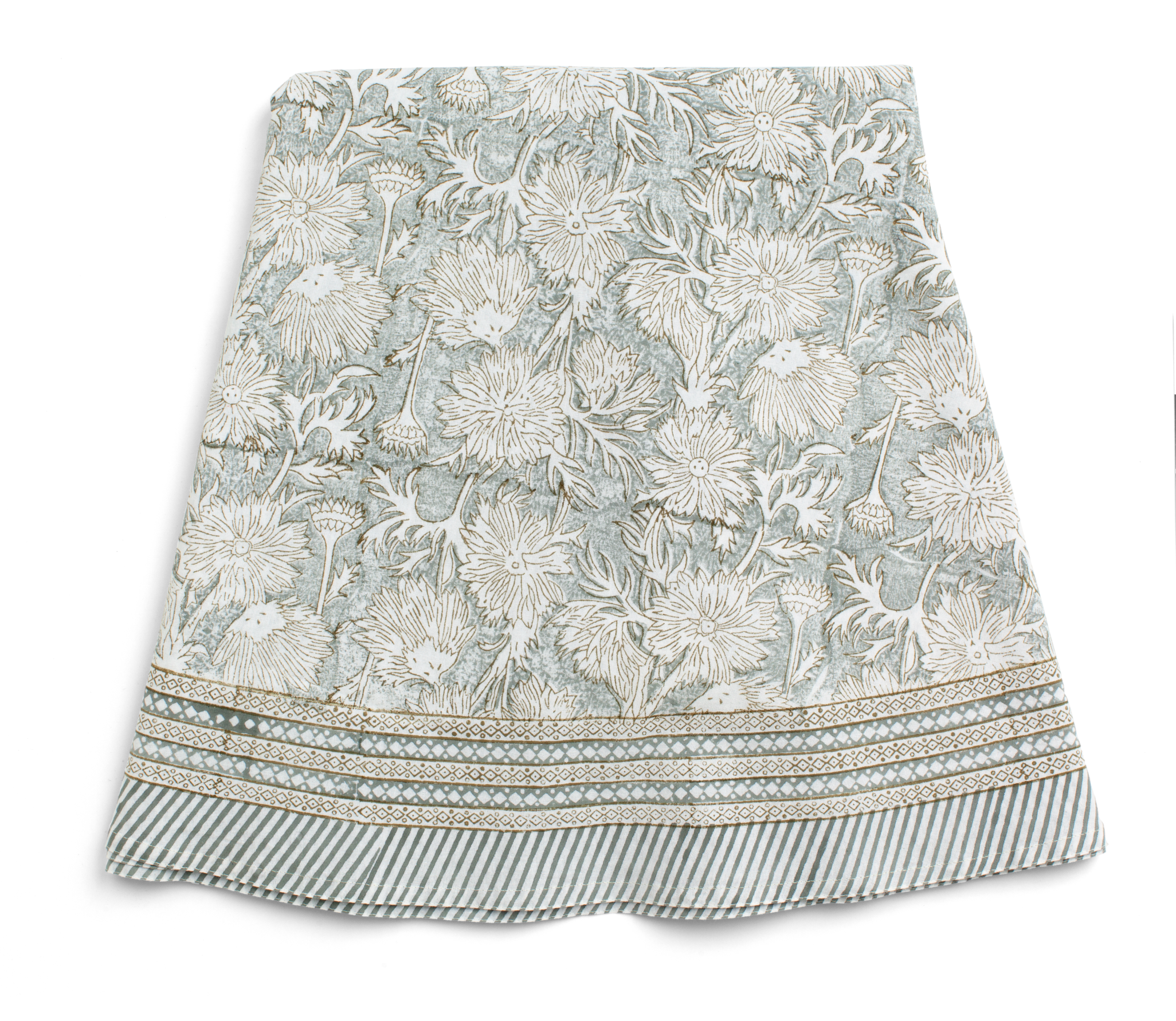 Round Tablecloth with Waterlily print in Cashmere Blue