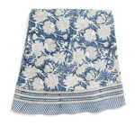 Round Tablecloth with Waterlily print in Navy Blue