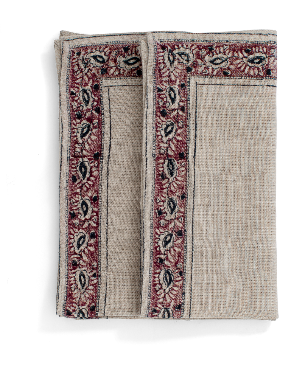 Linen napkins with Burgundy boarder