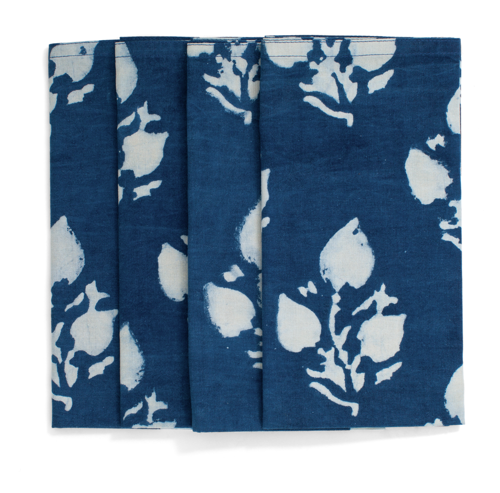 Leaf Napkins in Indigo