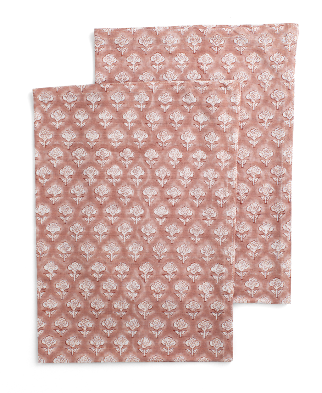 Kitchen towels with Fiori print in Fuchsia Rose