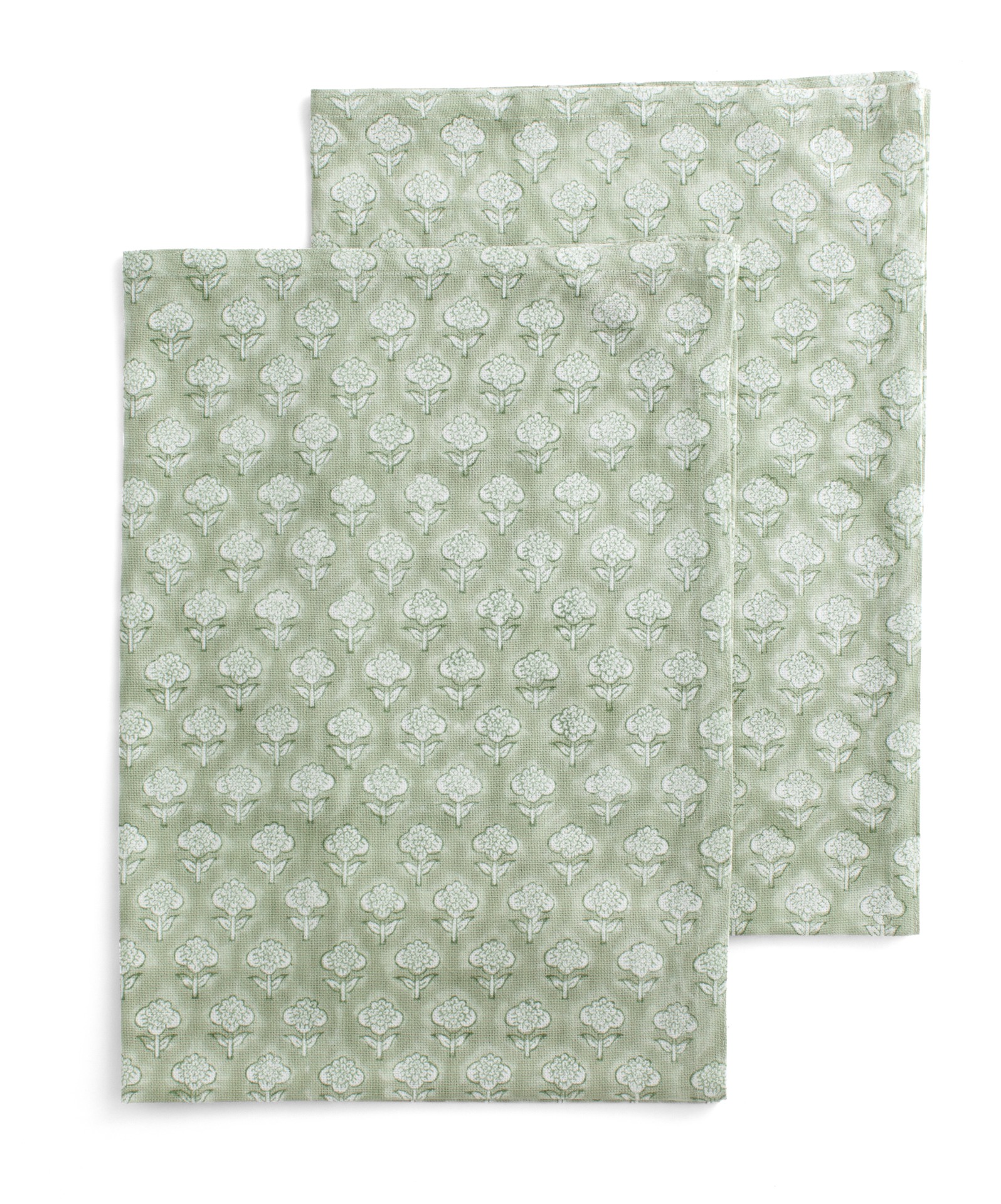 Kitchen towels with Fiori print in Sea Foam