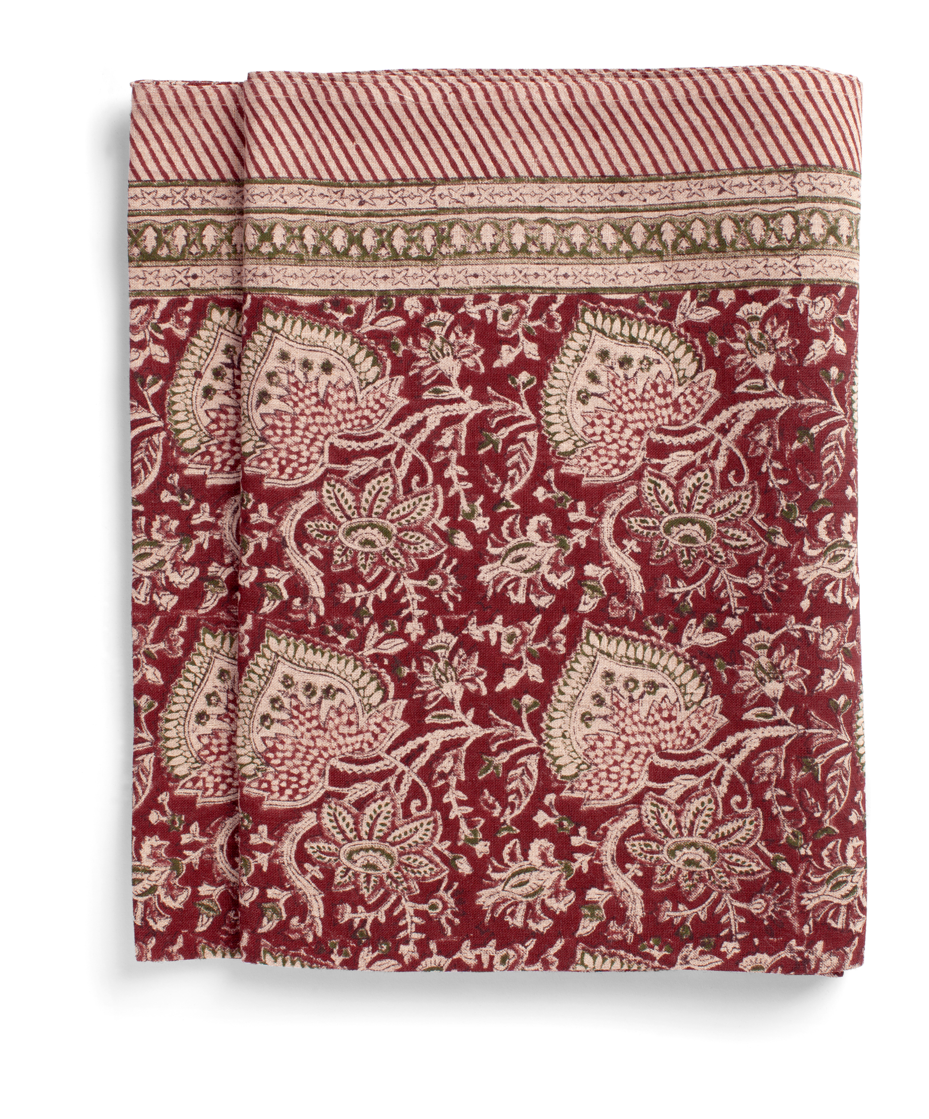 Linen tablecloth with Oriental print in Red