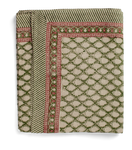 Linen tablecloth with Cypress print in Green