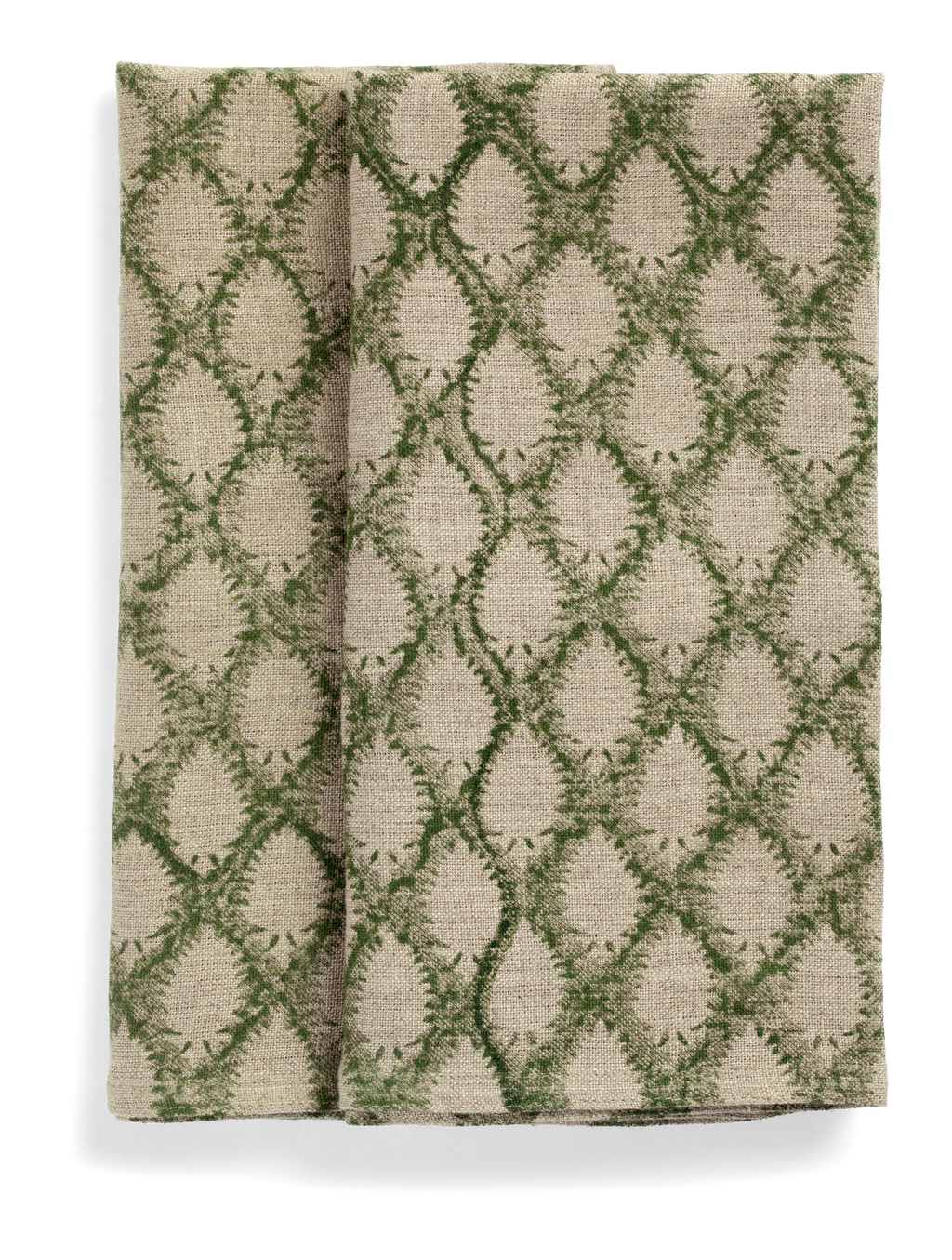 Linen napkins with Cypress print in Green