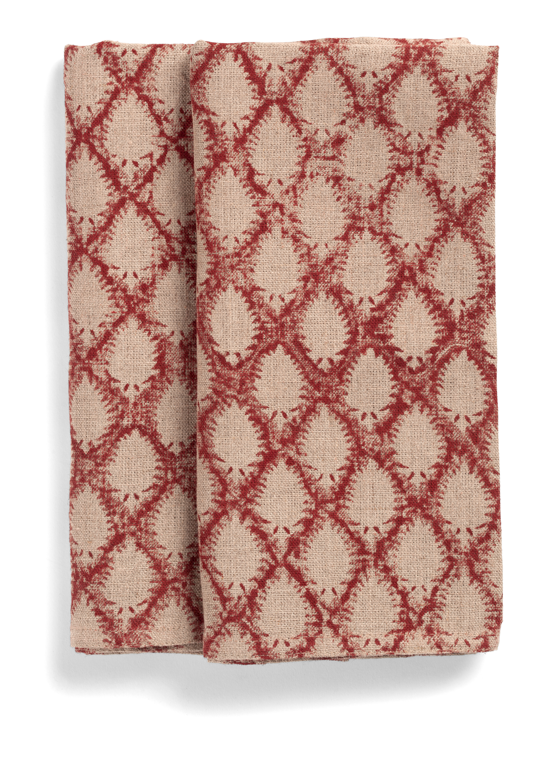 Linen napkins with Cypress print in Red
