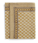 Linen tablecloth with Cypress print in Ochre