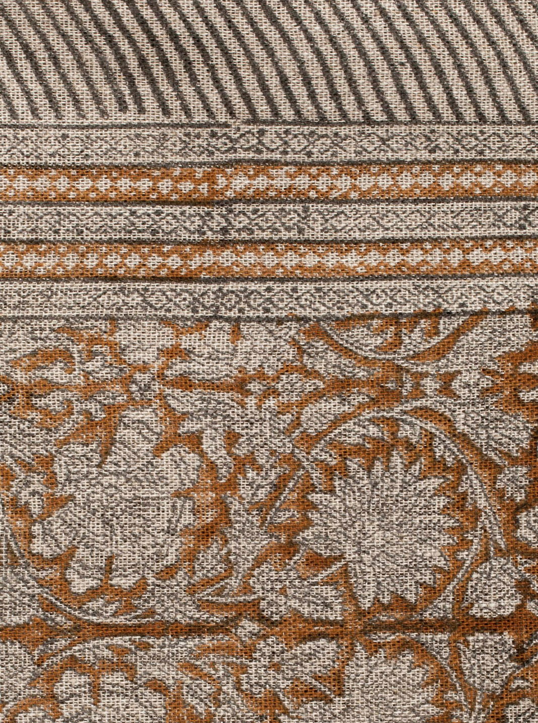 Linen tablecloth with Paradise print in Ochre