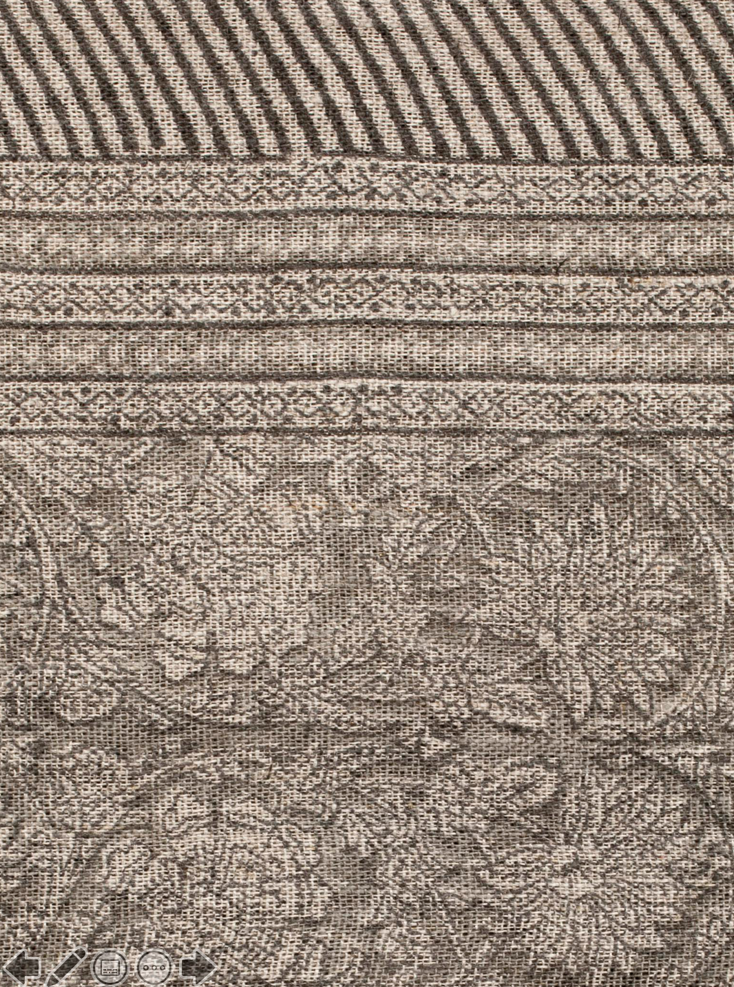 Linen tablecloth with Paradise print in Steel Grey