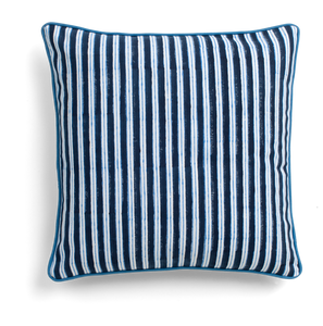 Indian Stripe cushion in Navy Blue