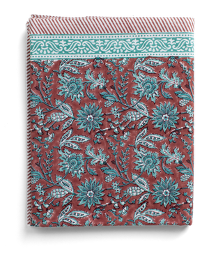 Tablecloth with Indian Summer print in Rose