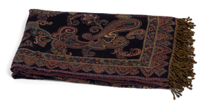 Black and orange throw in boiled wool