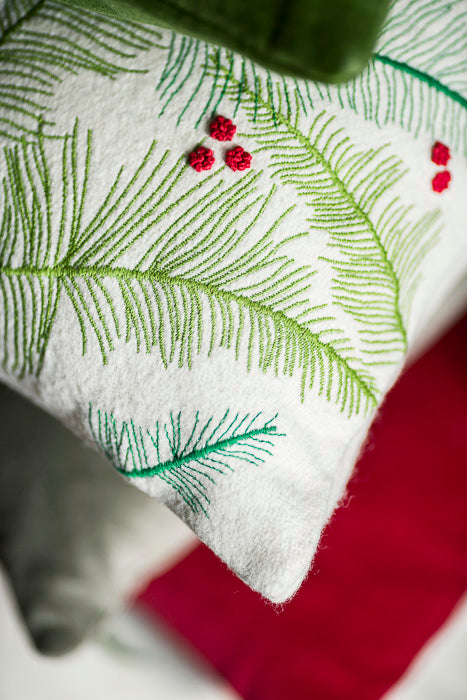 Christmas Cushion with Mistletoe