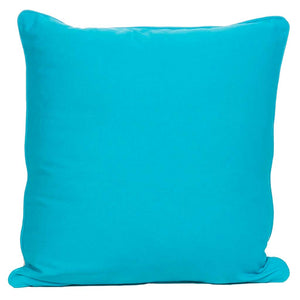 Back of Zebra cushion in turquoise color