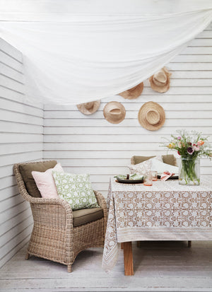 Paradise Tablecloth in Light Brown